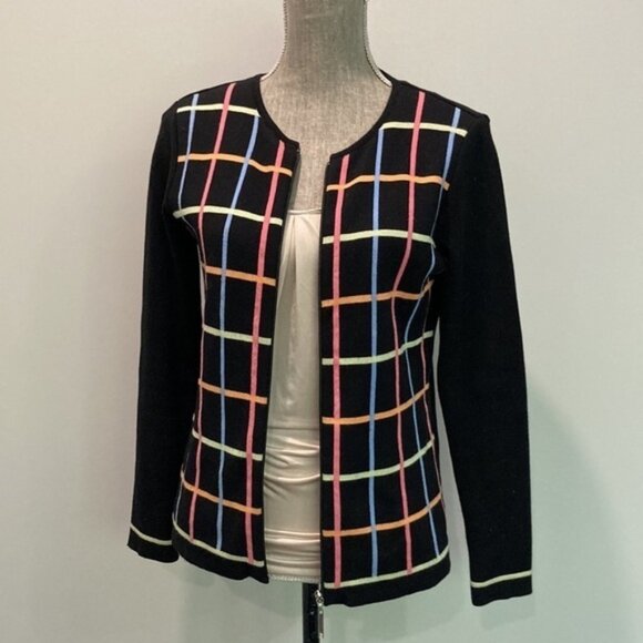 PARKHURST Black Neon Zip Cardigan - Picture 4 of 8